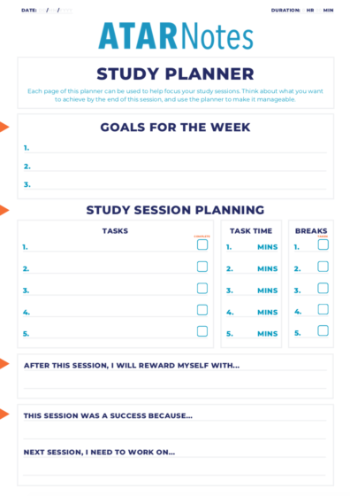 ATAR Notes Study Planner