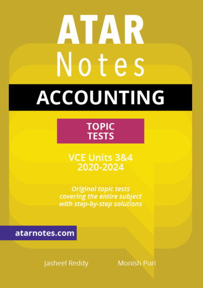 VCE Accounting Units 3&4 Topic Tests